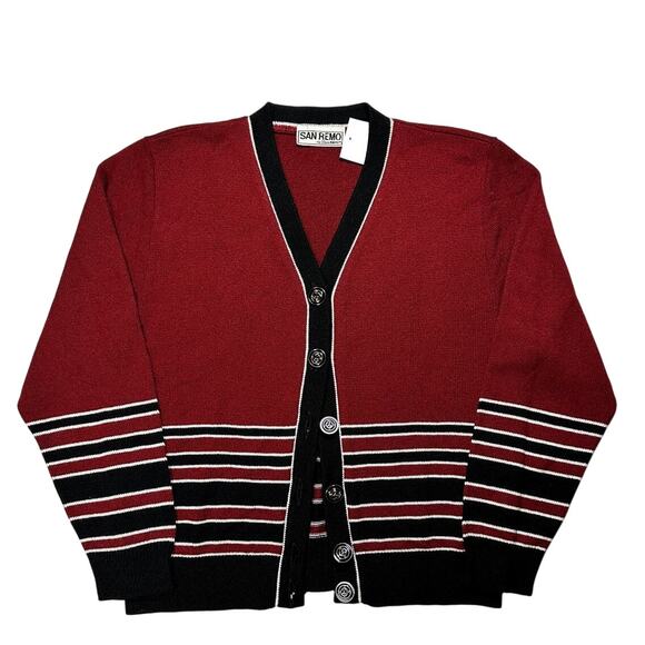 1980s Posh Cardigan San Remo by Laura Knits - Picture 1 of 5